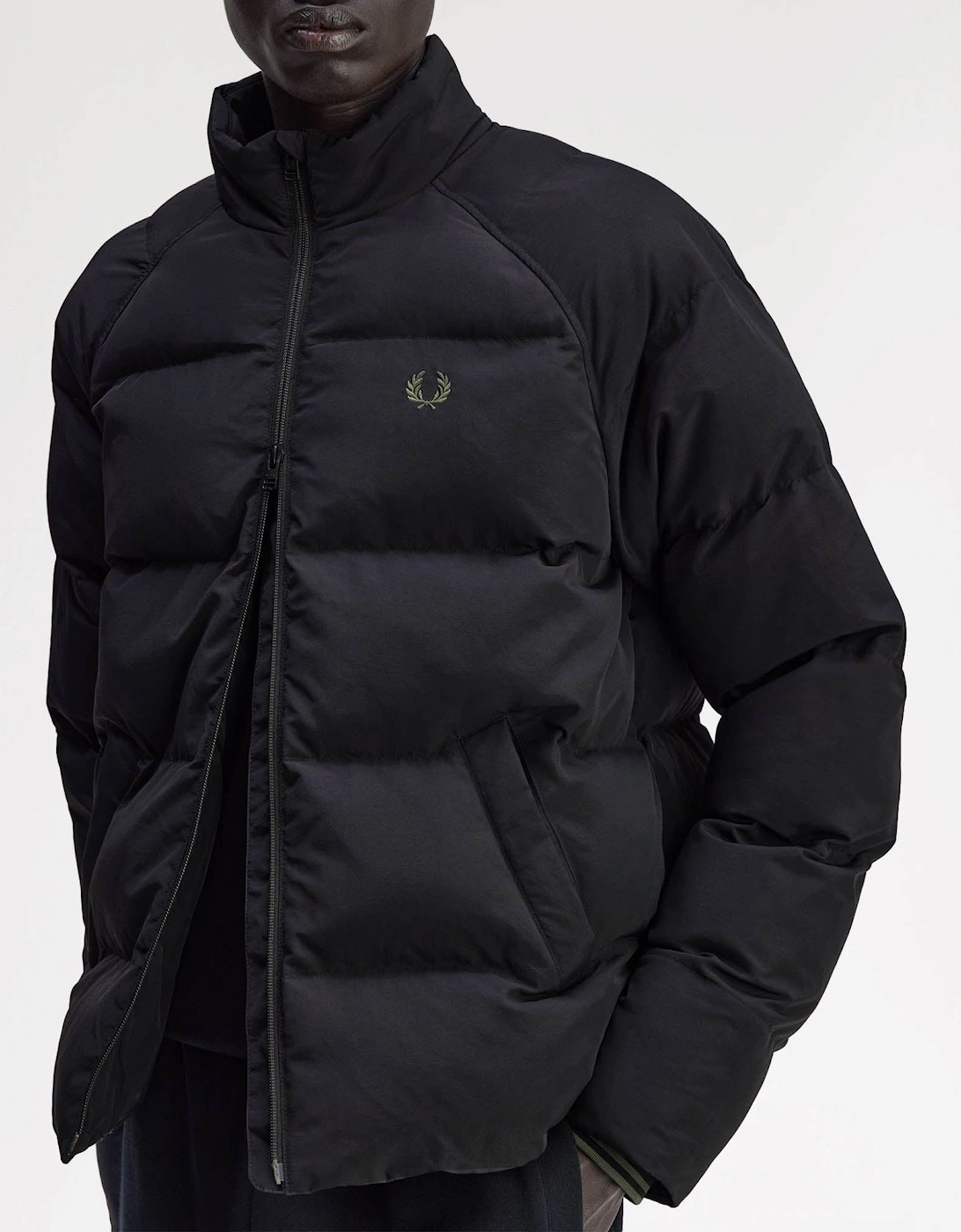 Mens Raglan Sleeve Padded Jacket - Black 102