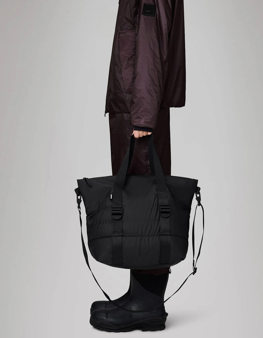 Puffer Mix Tote Bag Mini  - 01 Black