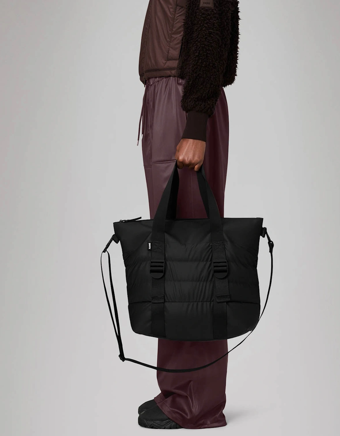 Puffer Mix Tote Bag Mini  - 01 Black