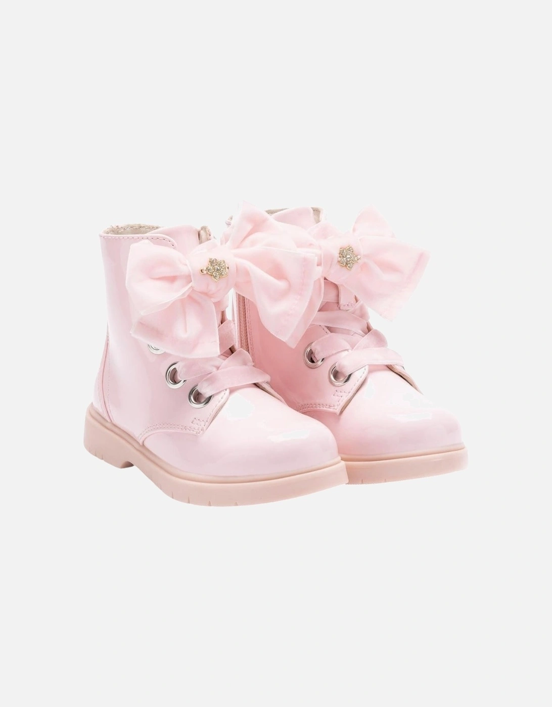 Girls Pale Pink Patent ‘Fior’ Boots, 5 of 4