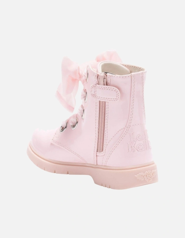 Girls Pale Pink Patent ‘Fior’ Boots