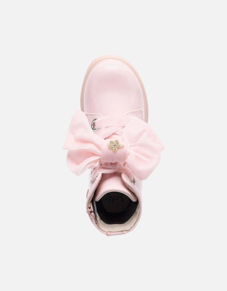 Girls Pale Pink Patent ‘Fior’ Boots