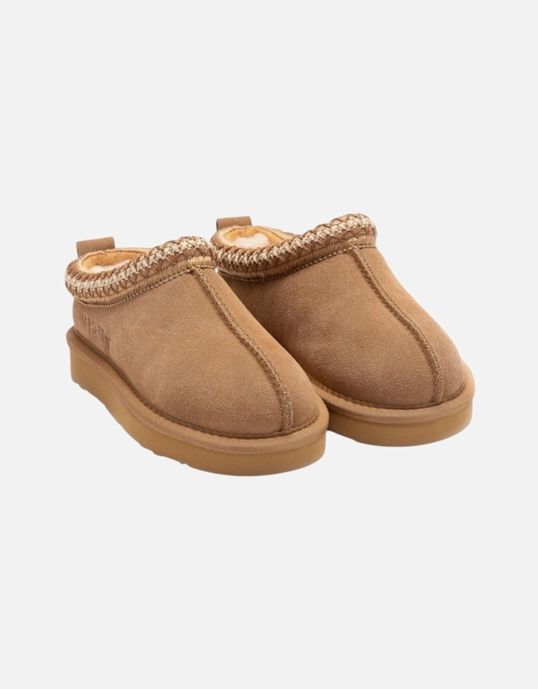 Girls Brown Suede ‘Lidia’ Slippers