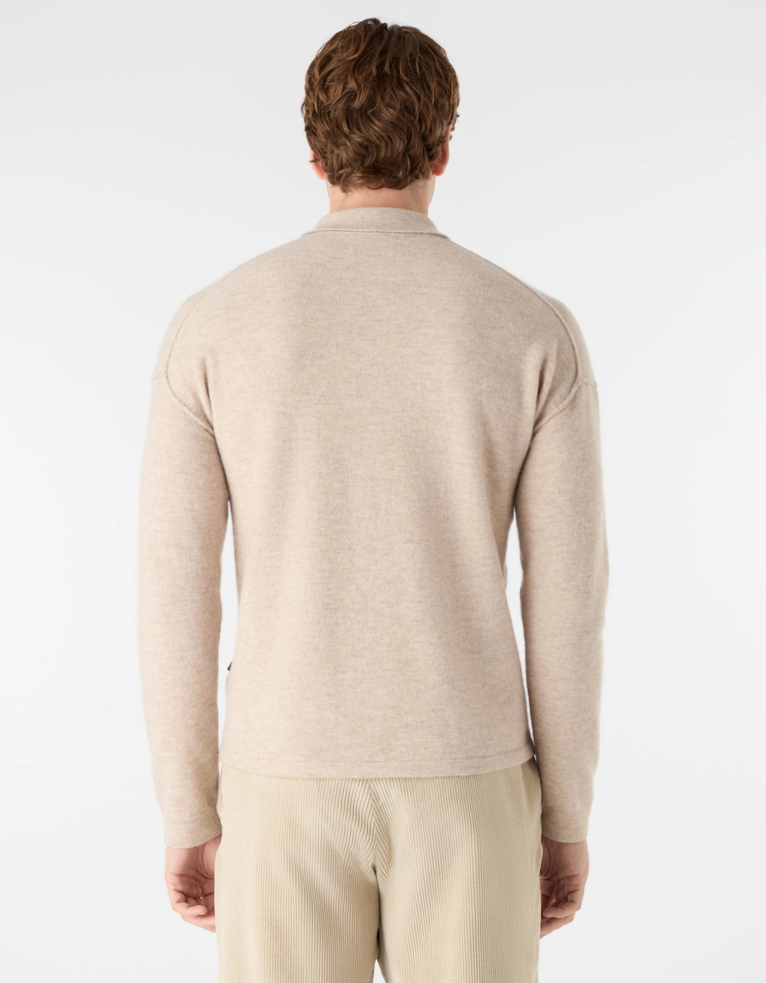 Killala Mens Alpaca Wool Blend Quarter Zip Jumper - Biscotto