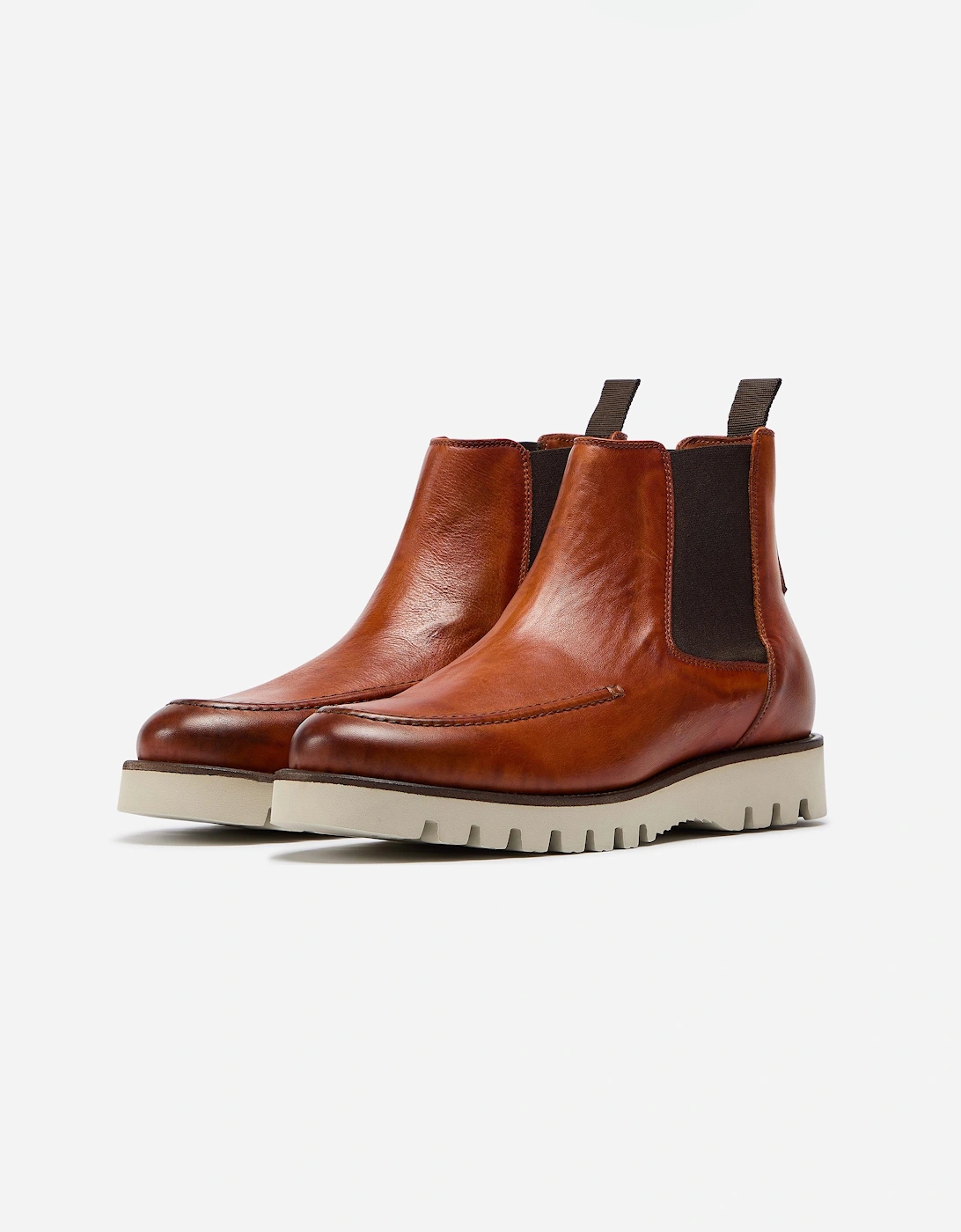 Monsaraz Mens Hand-Finished Calf Leather Chelsea Boots - Tan, 6 of 5