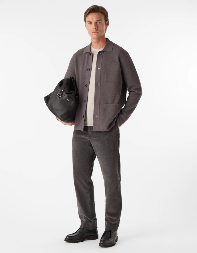 Kingsbridge Mens Combed Cotton Overshirt - Mole