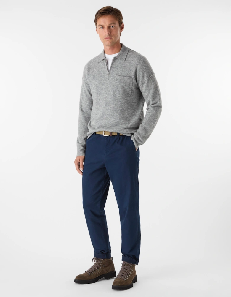 Killala Mens Alpaca Wool Blend Quarter Zip Jumper - Grey