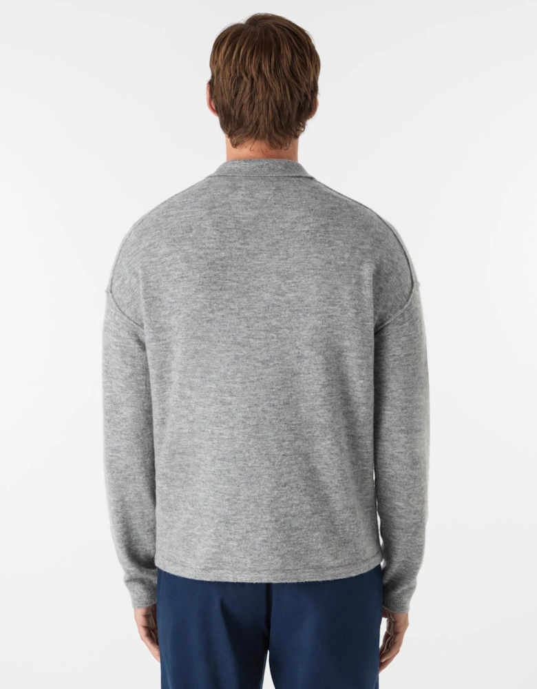 Killala Mens Alpaca Wool Blend Quarter Zip Jumper - Grey