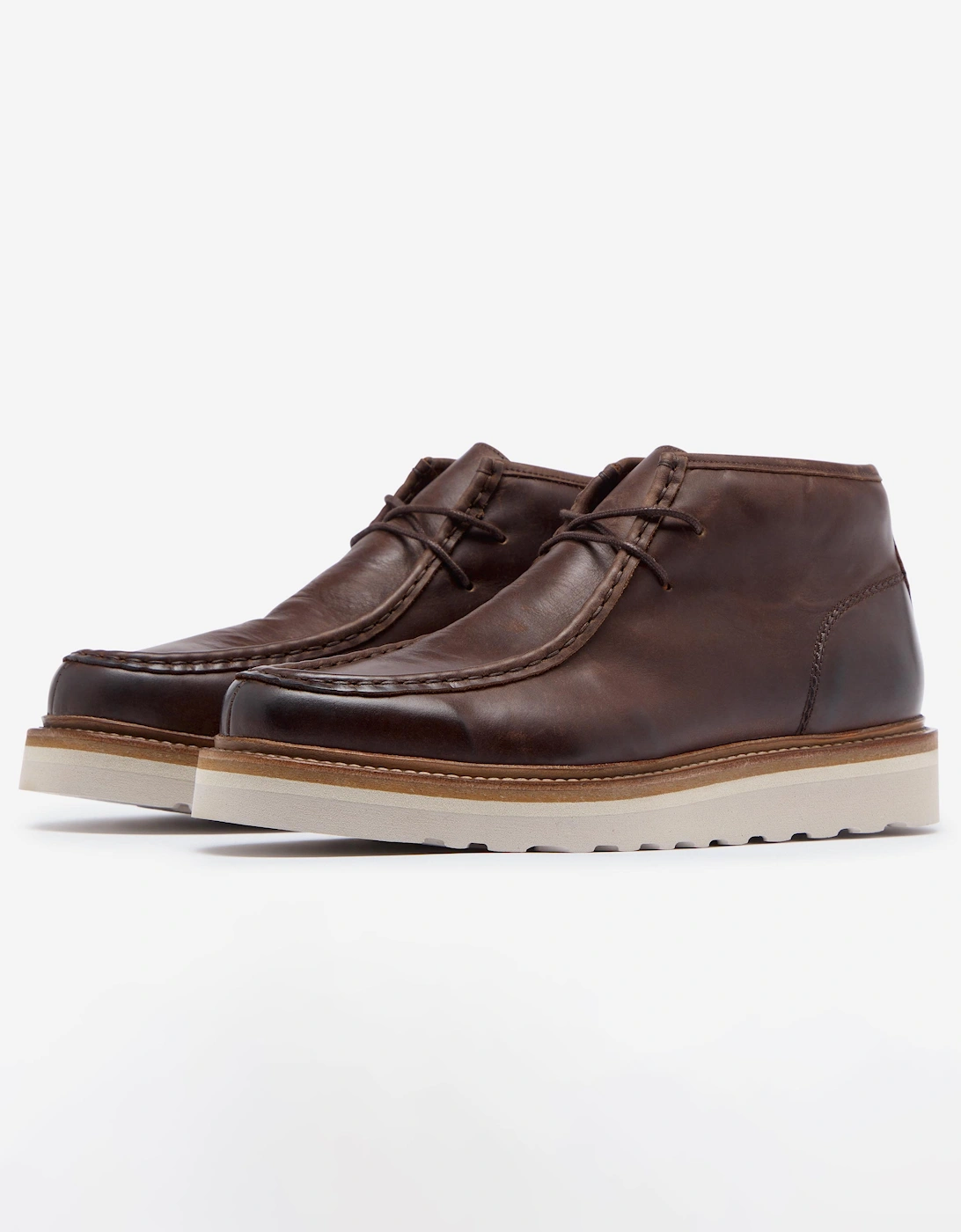 Talisima Mens Oiled Calf Leather Moccasin Boots - Brown, 6 of 5
