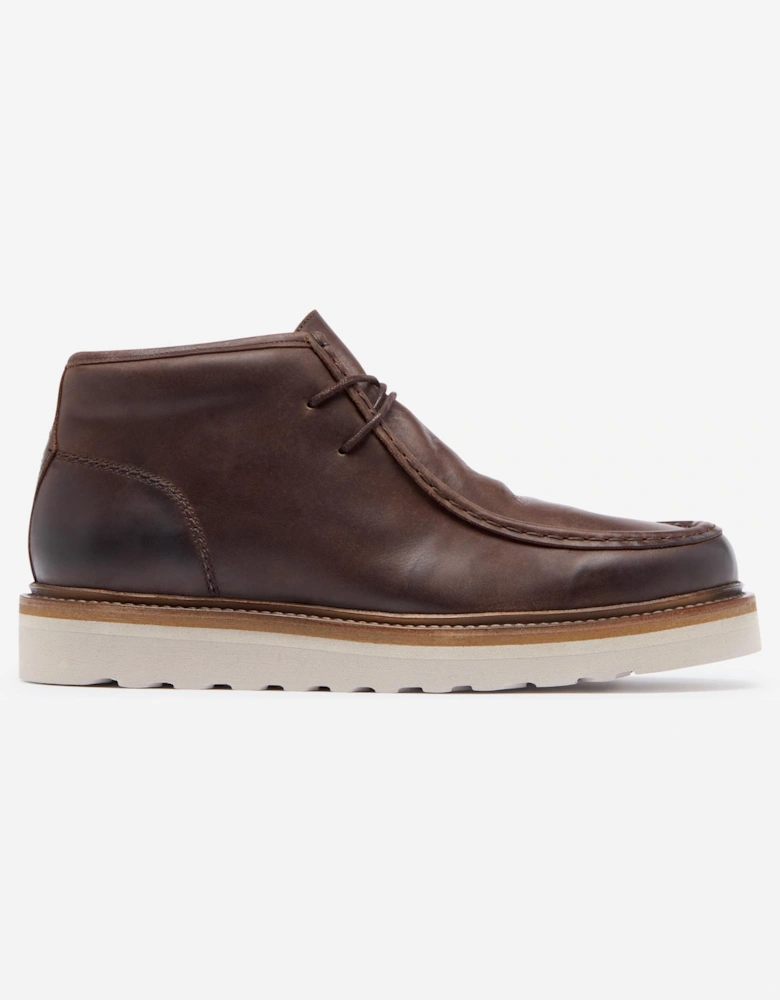 Talisima Mens Oiled Calf Leather Moccasin Boots - Brown