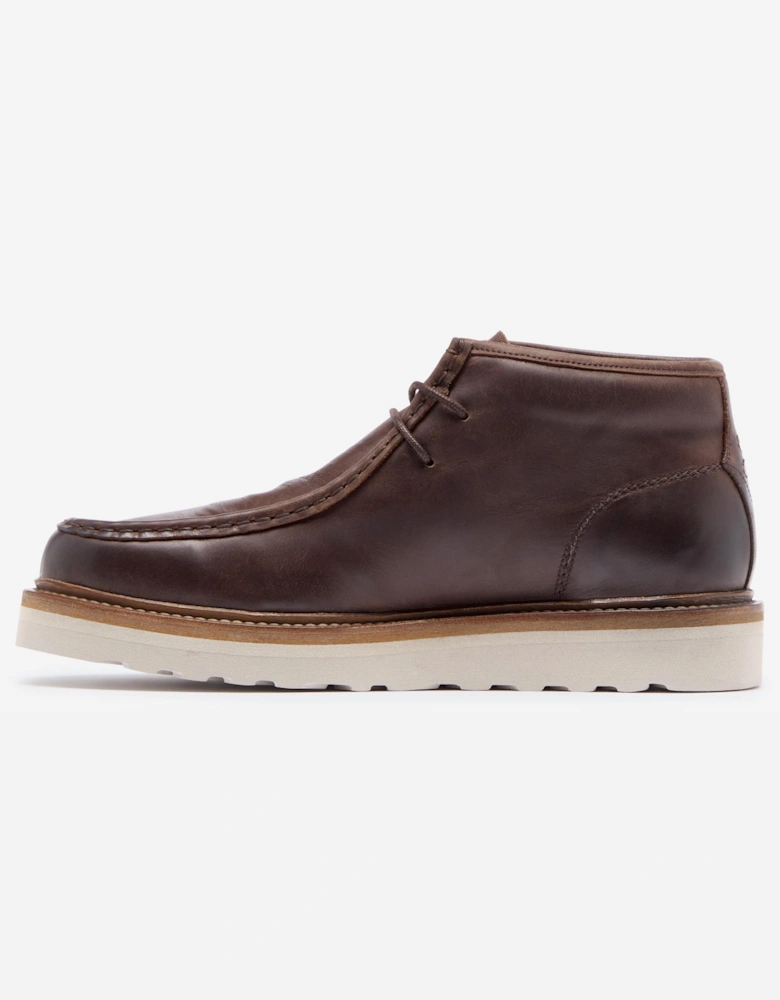 Talisima Mens Oiled Calf Leather Moccasin Boots - Brown