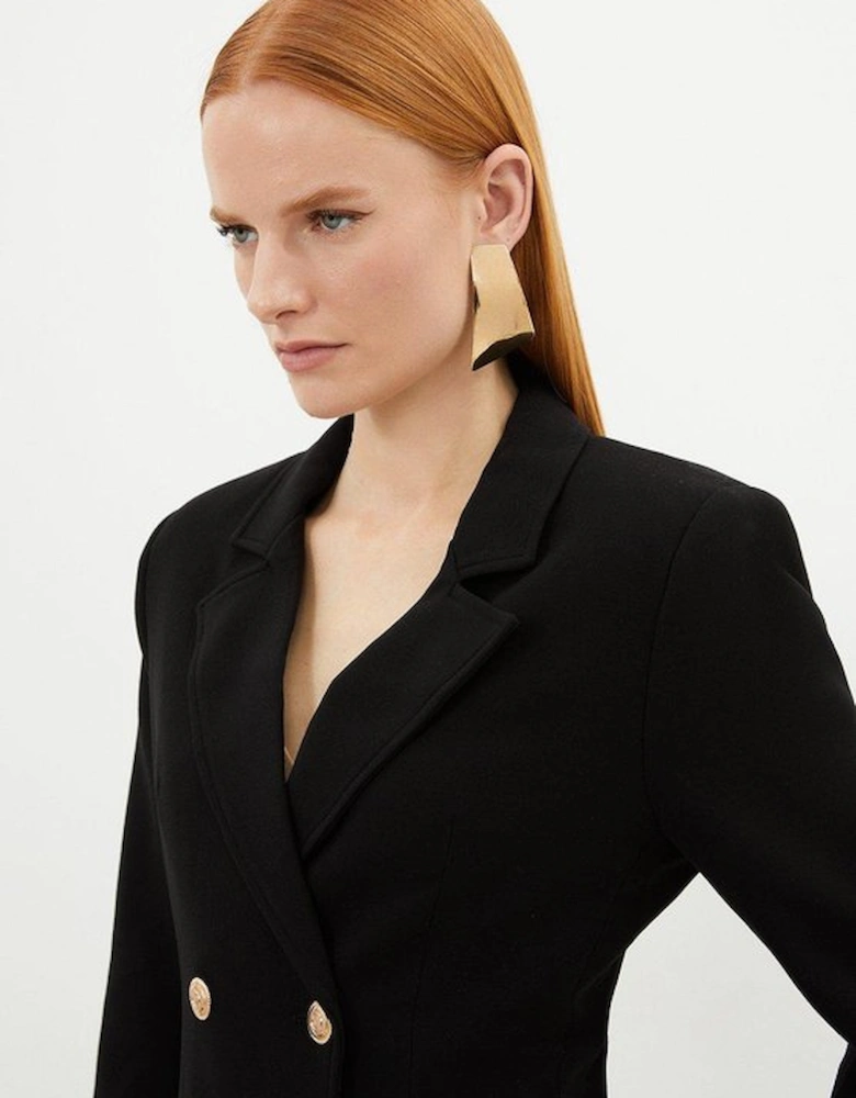 Compact Stretch Essential Tailored Doubled Breasted Blazer