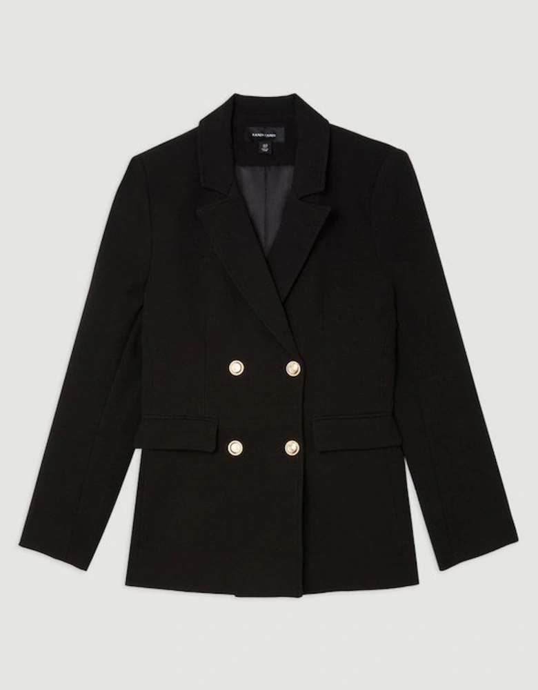 Compact Stretch Essential Tailored Doubled Breasted Blazer