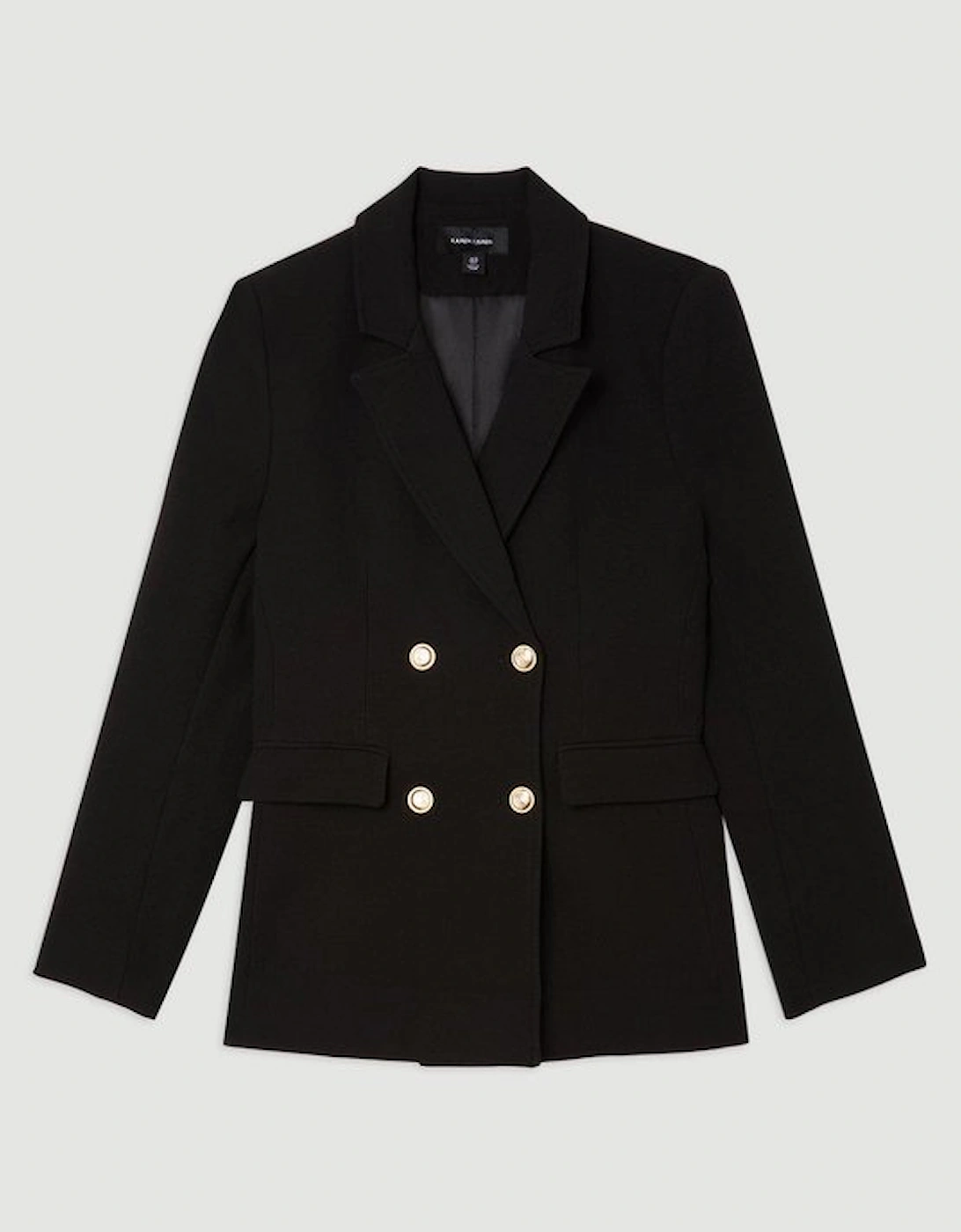 Compact Stretch Essential Tailored Doubled Breasted Blazer