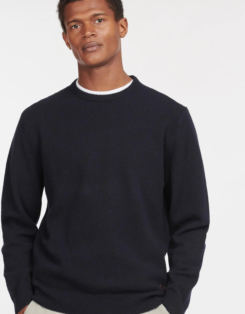 Essential Patch Mens Crew-Neck Jumper - Navy