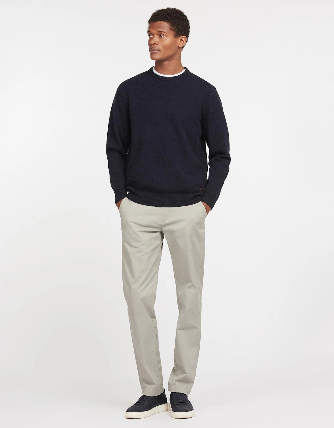 Essential Patch Mens Crew-Neck Jumper - Navy
