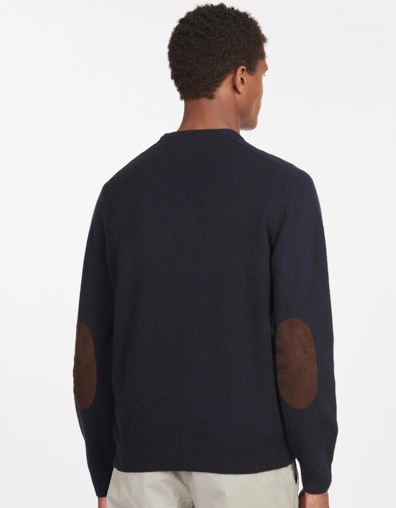 Essential Patch Mens Crew-Neck Jumper - Navy