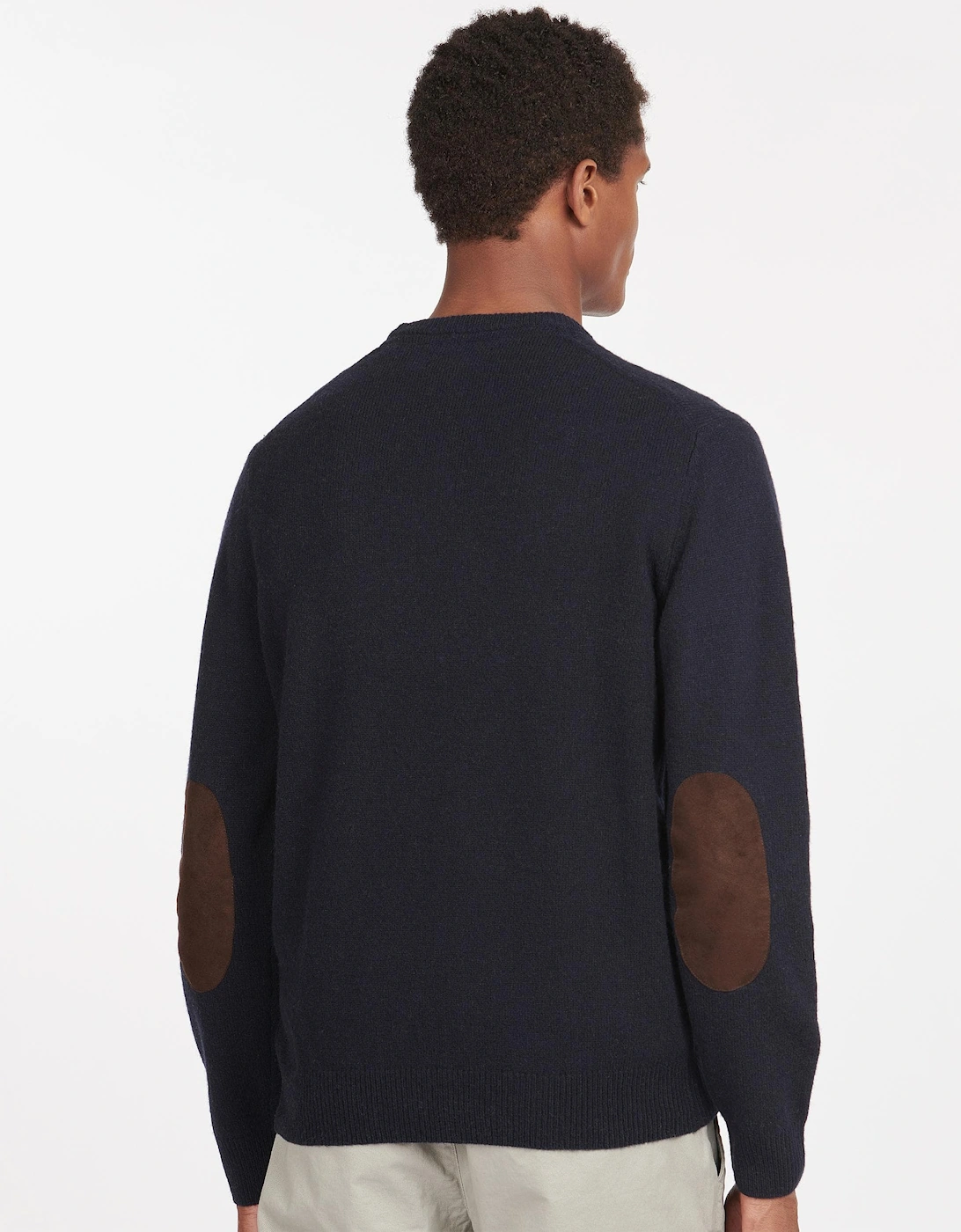 Essential Patch Mens Crew-Neck Jumper - Navy