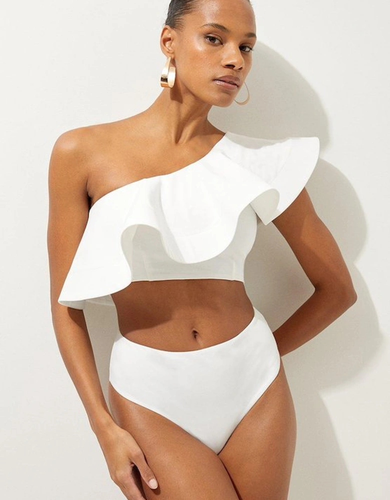 Drama Ruffle One Shoulder Bikini Top