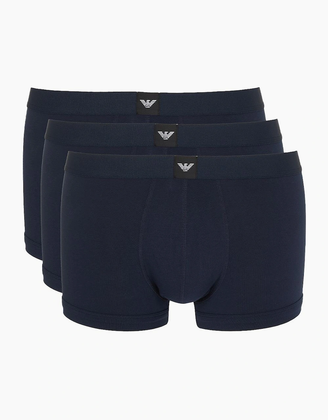 Men's Emporio Armani 3-Pack Boxer Trunks, Armani Blue - Black - Size: 37/36/32