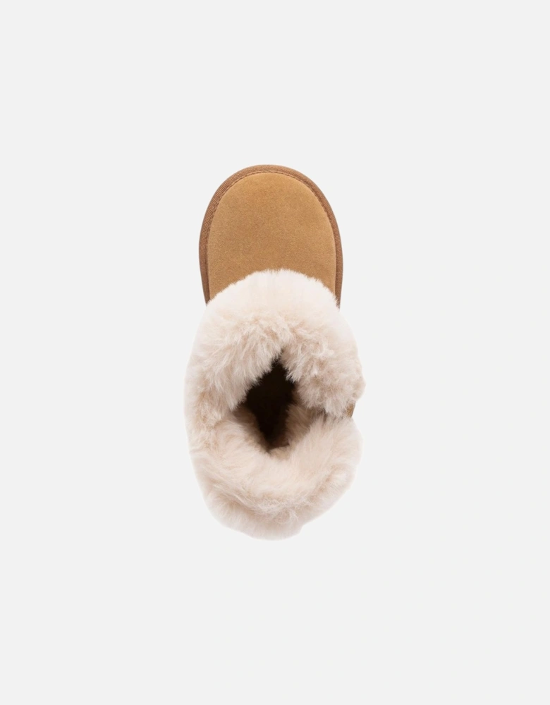 Girls Brown Suede ‘Zoey’ Fluffy Boots