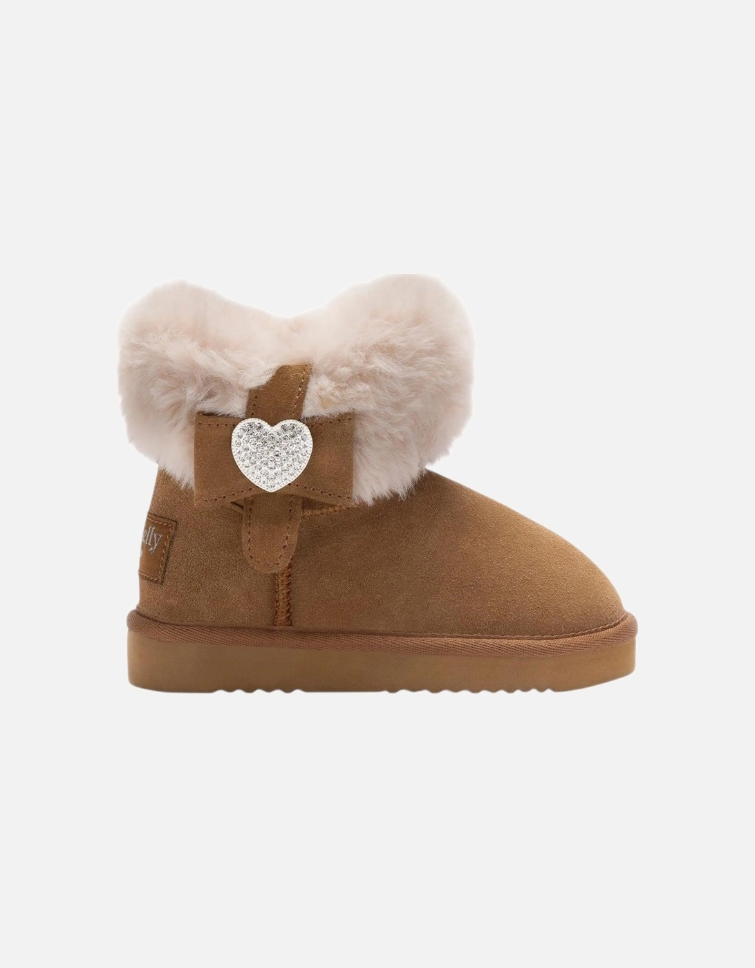 Girls Brown Suede ‘Zoey’ Fluffy Boots, 5 of 4