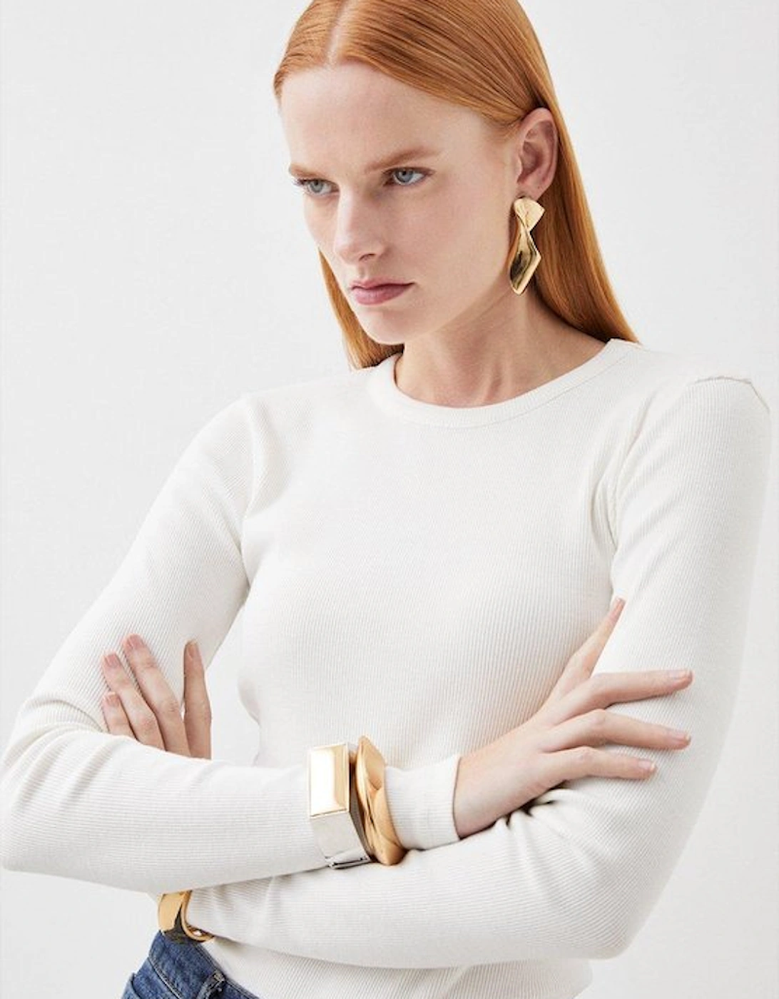 Compact Jersey Long Sleeve Ribbed Top, 5 of 4