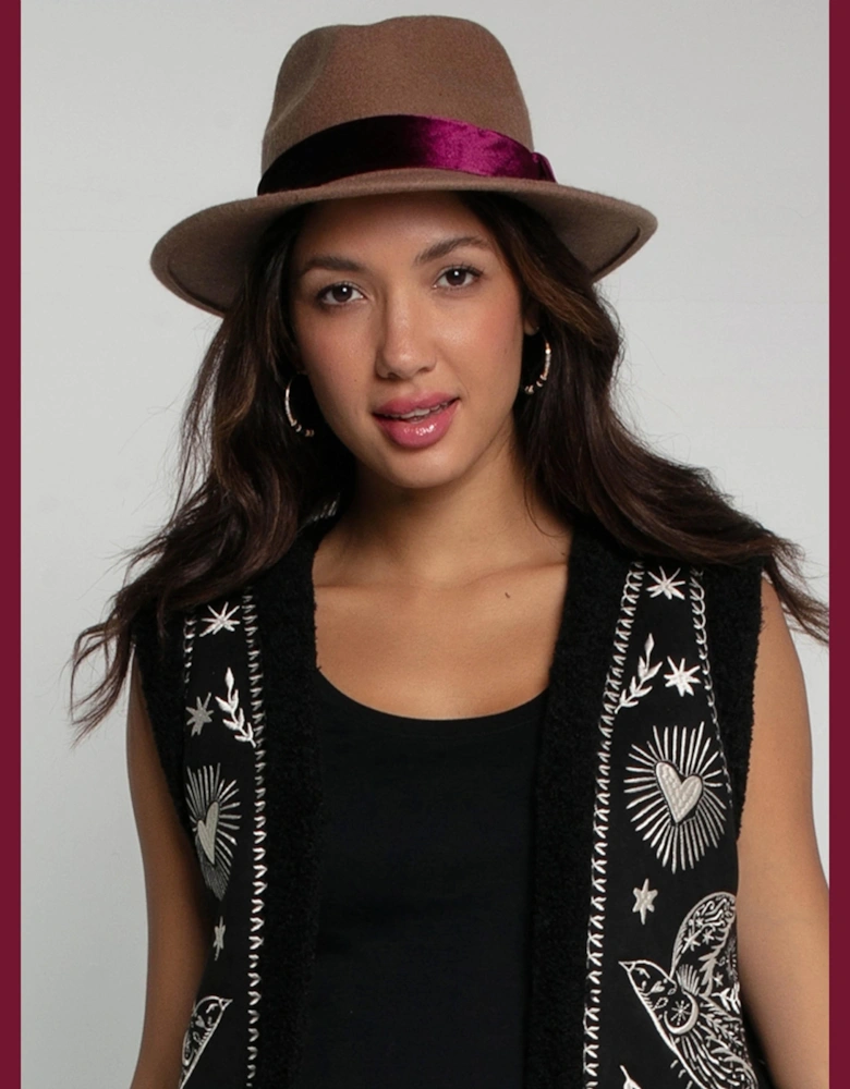 Frankie Wool Fedora - Mink