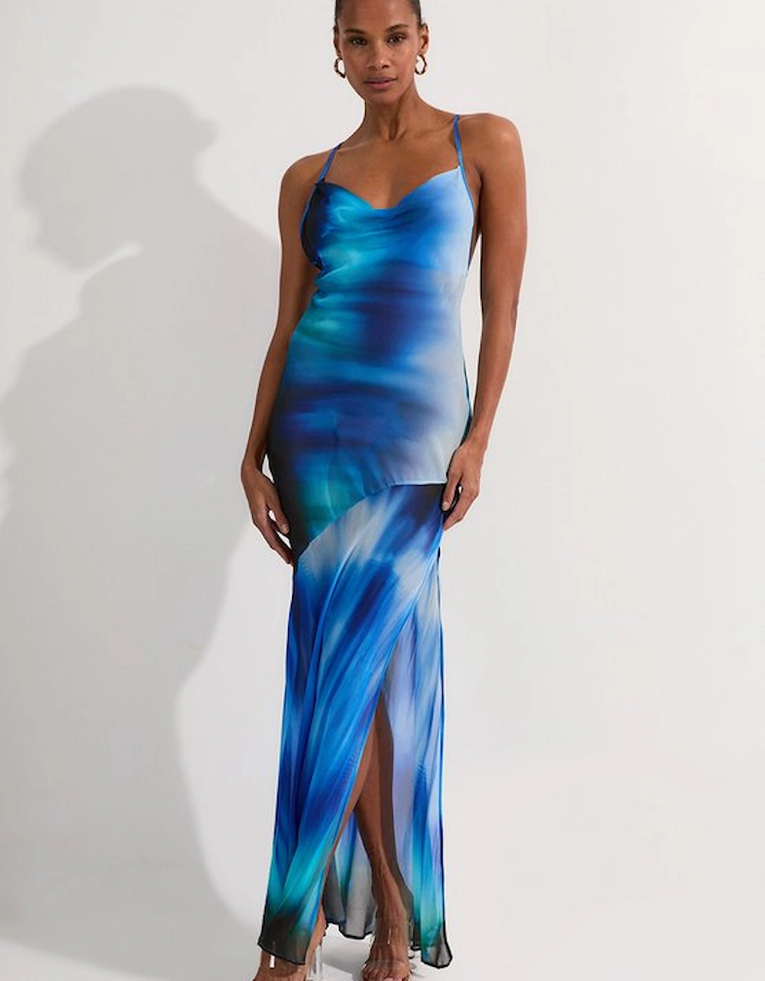 Beach Viscose Georgette Ombre Woven Strappy Slip Dress, 2 of 1