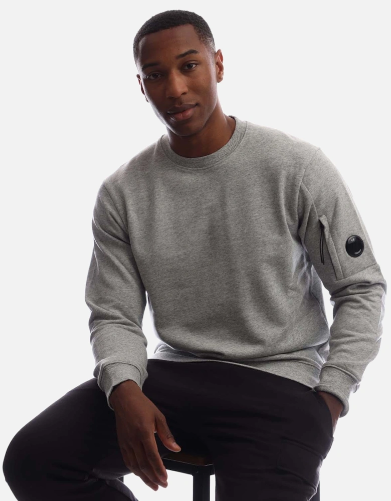 Diagonal Raised Fleece Lens Crewneck Sweatshirt