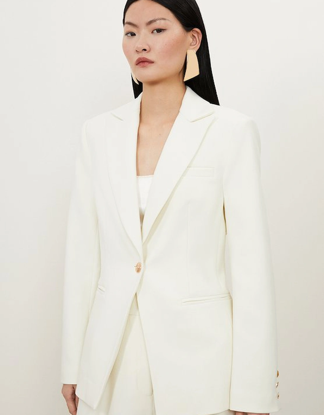 Tall Compact Stretch Single Breasted Tailored Blazer, 4 of 3