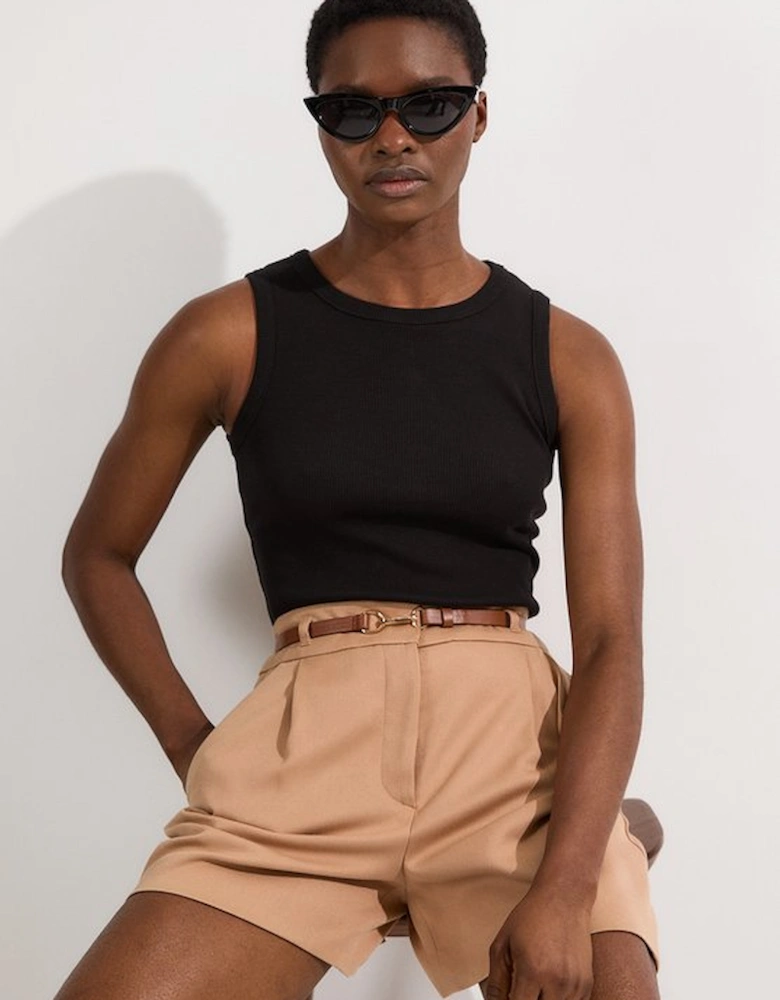 Compact Jersey Ribbed Top