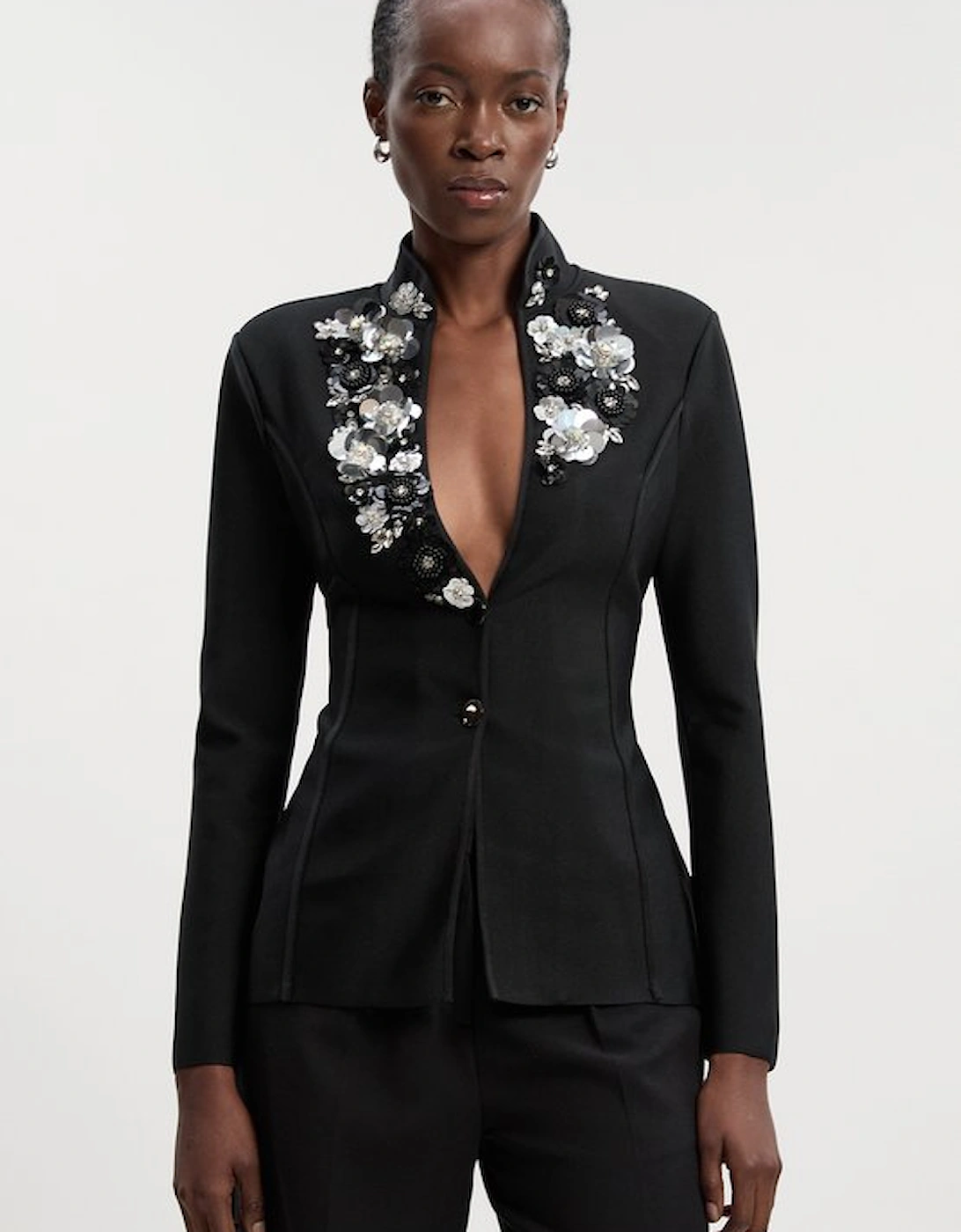 Embellished Figure Form Fitted Blazer Jacket, 2 of 1