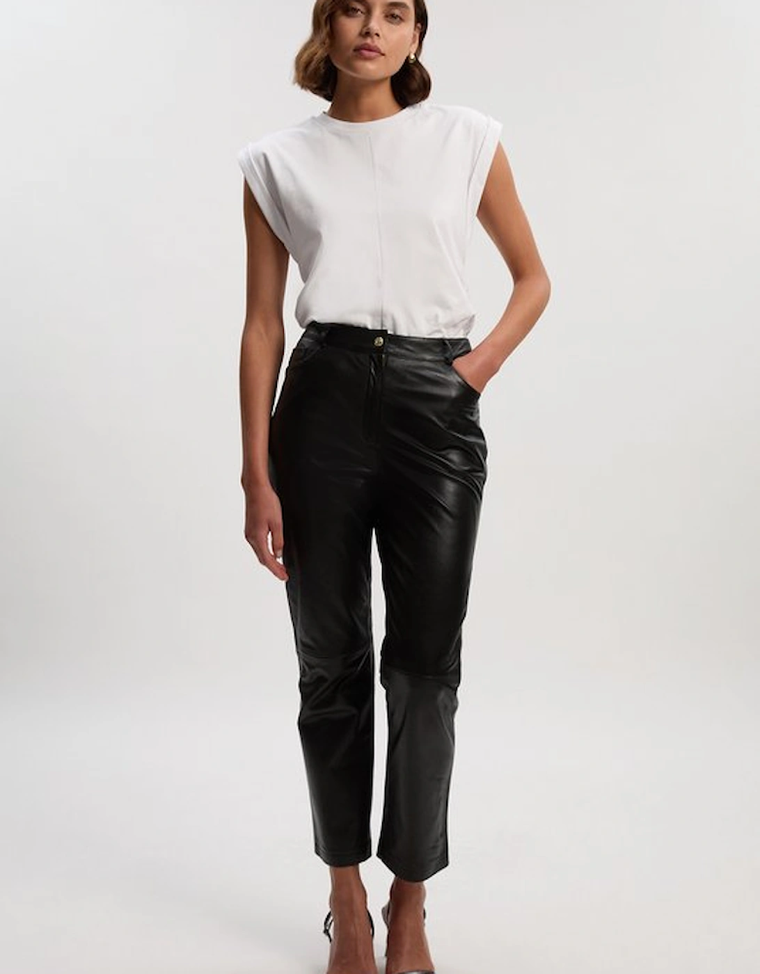Leather Straight Leg Trouser, 2 of 1