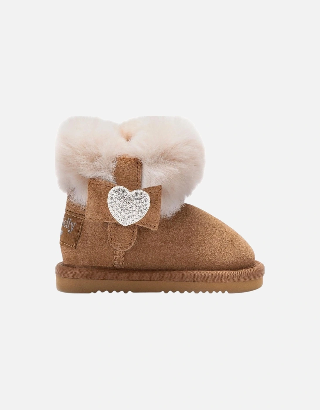 Girls Brown Suede ‘Zoey’ Fluffy Boots, 5 of 4