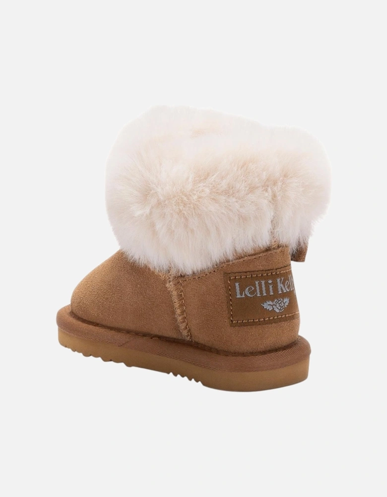 Girls Brown Suede ‘Zoey’ Fluffy Boots