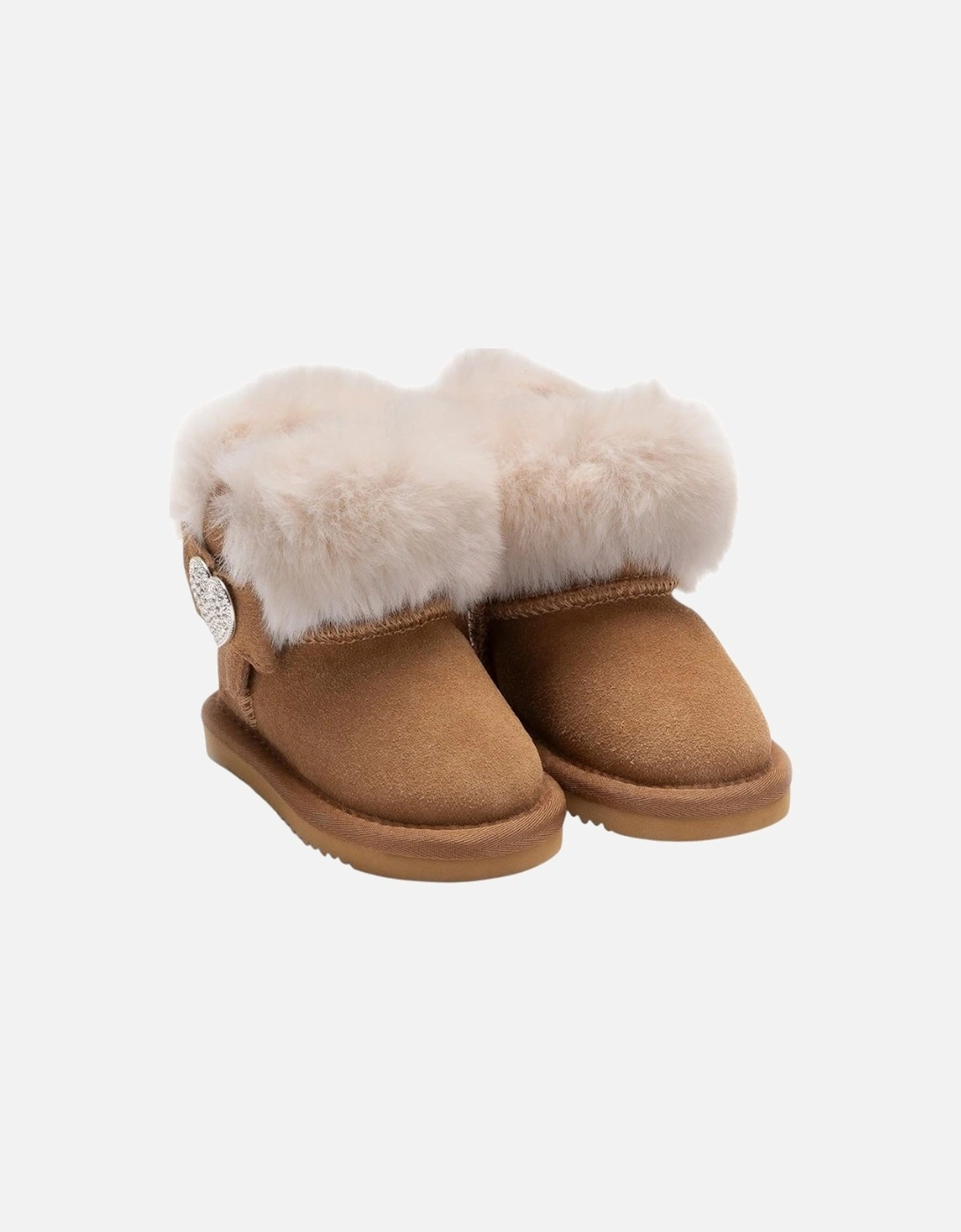 Girls Brown Suede ‘Zoey’ Fluffy Boots