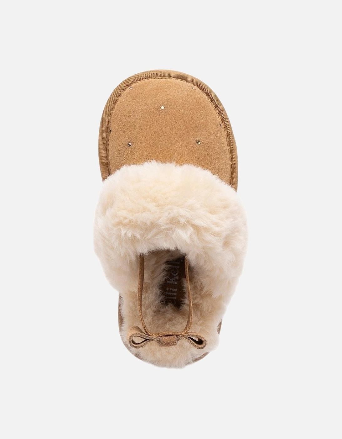 Girls Brown Suede ‘Sandra’ Fluffy Slippers