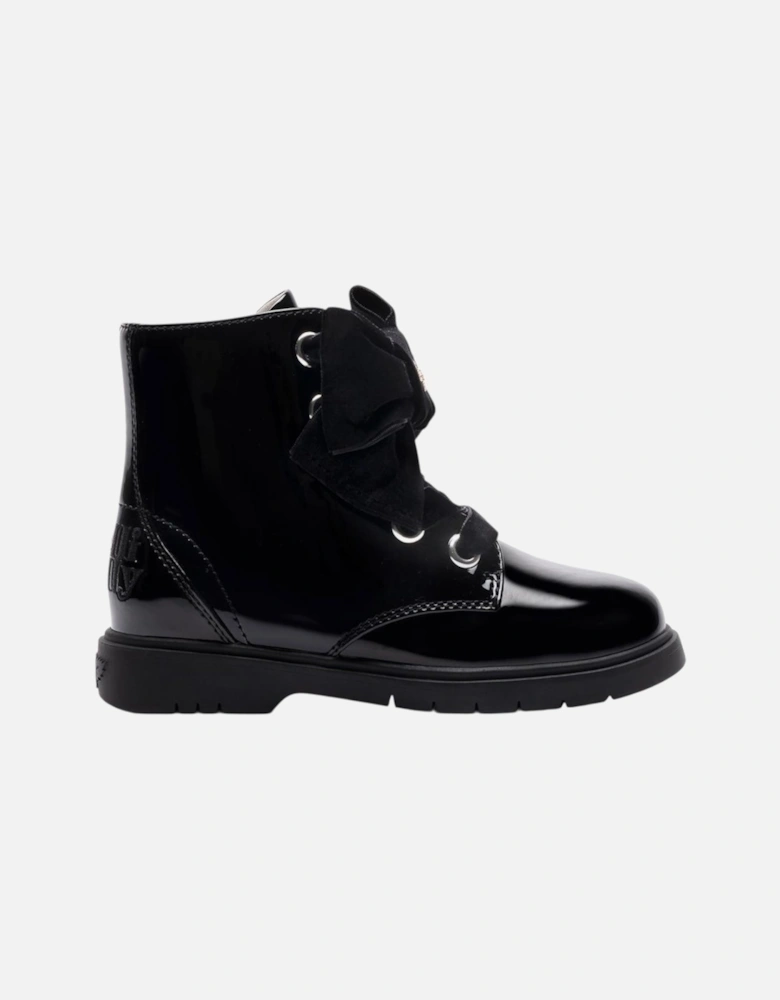 Girls Black Patent ‘Fior’ Boots
