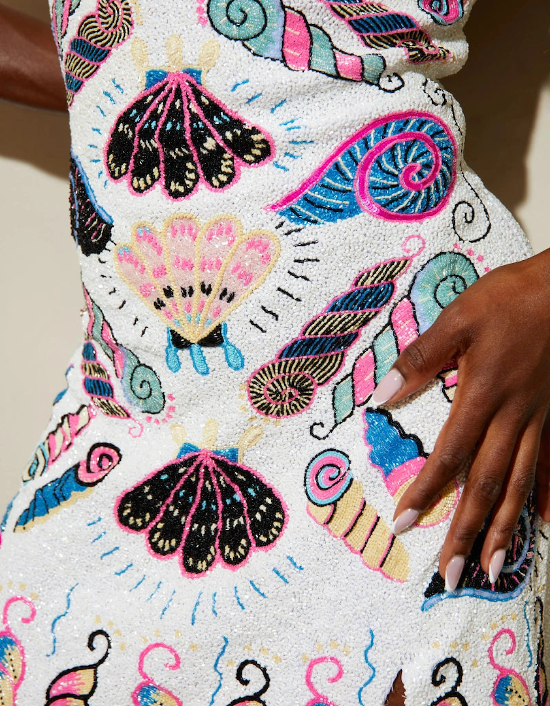 x Zandra Rhodes Dream Shell Mini Dress White