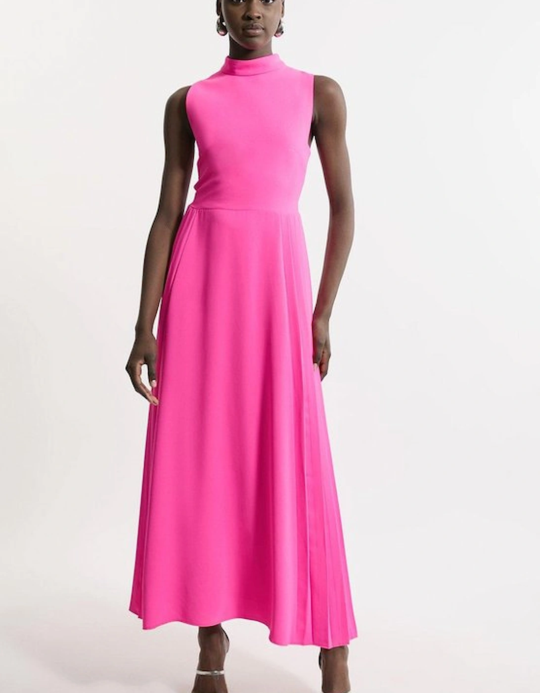 Soft Tailored Pleated Panel Midaxi Dress, 4 of 3