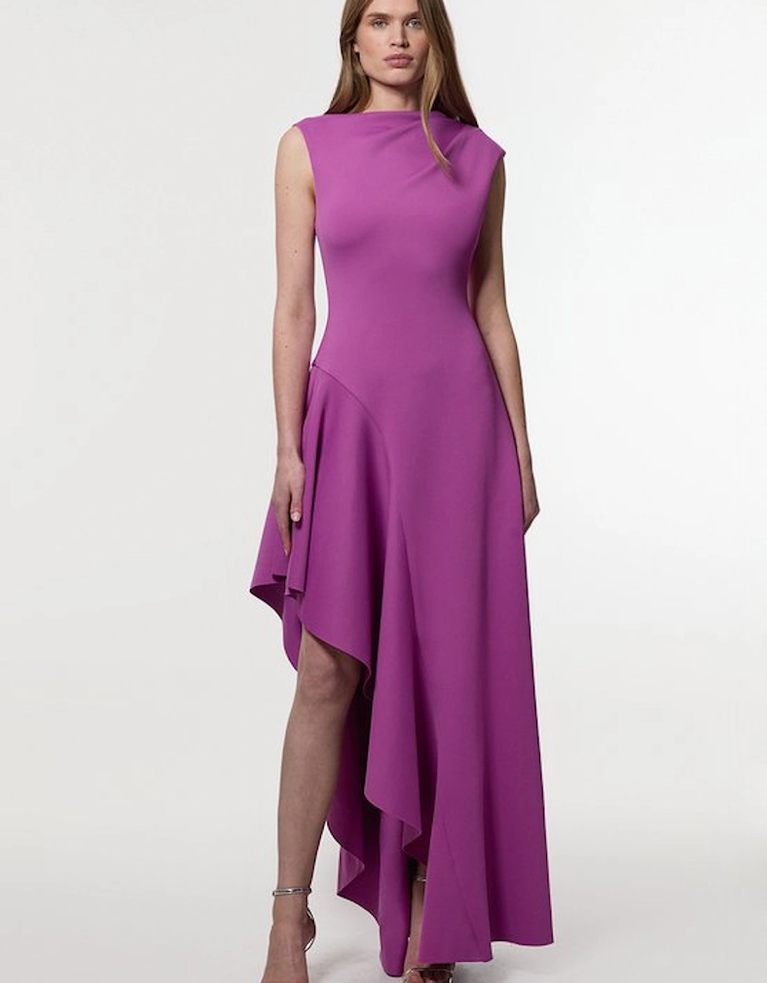 Scuba Drama Ruffle Hem Woven Maxi Dress, 5 of 4