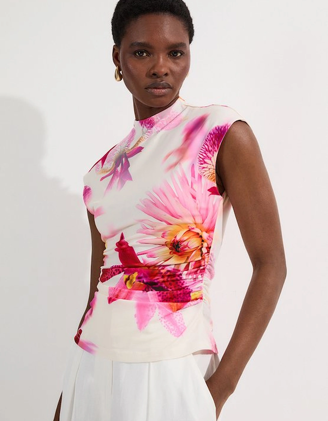 Floral Print Jersey Sleeveless Top, 5 of 4