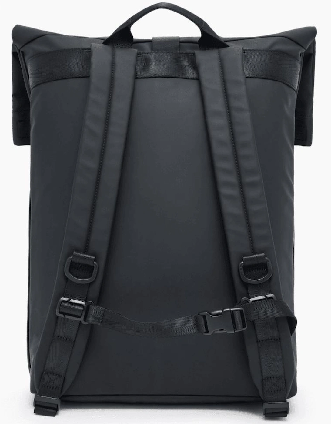 Rubberised Logo Black Satchel Backpack