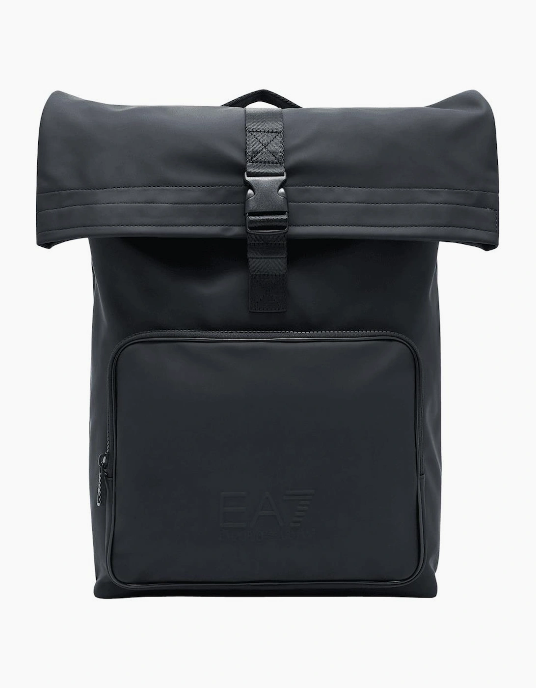 Ea7 Men's Black Rubberised Logo Satchel Backpack - Size: One Size