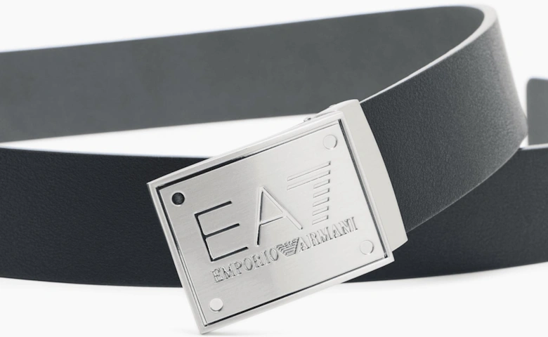 Silver Buckle Black/Grey Reversible Belt