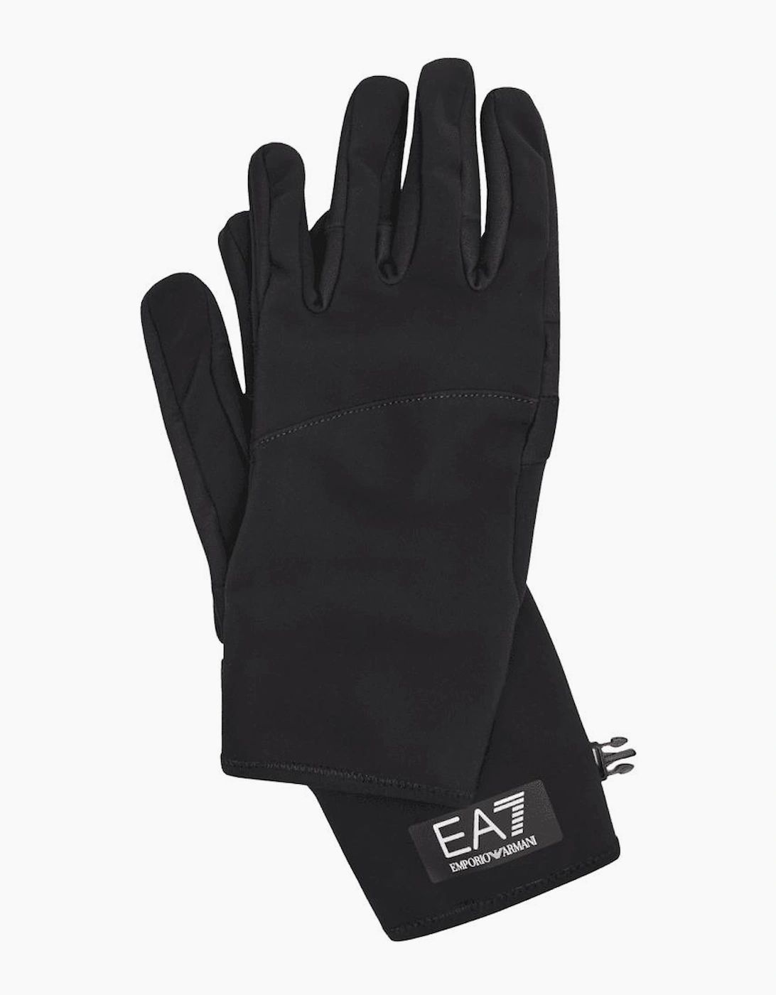 EA7 Men's Technical Fabric Nylon Black Gloves - Size: M