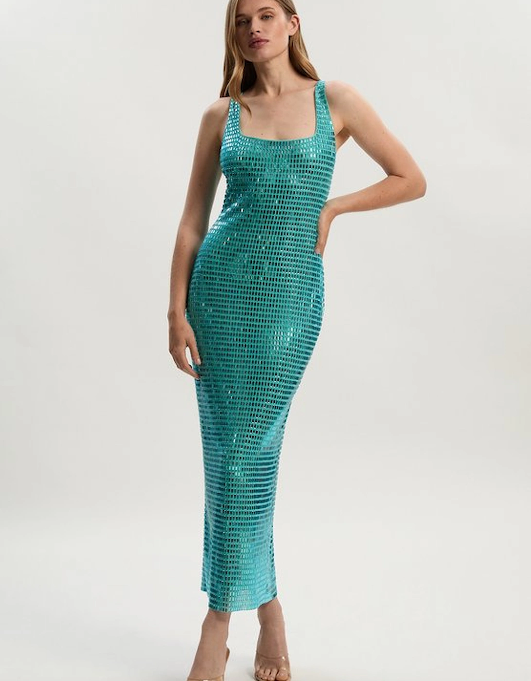 Premium Crystal Embellished Jersey Midi Dress, 2 of 1