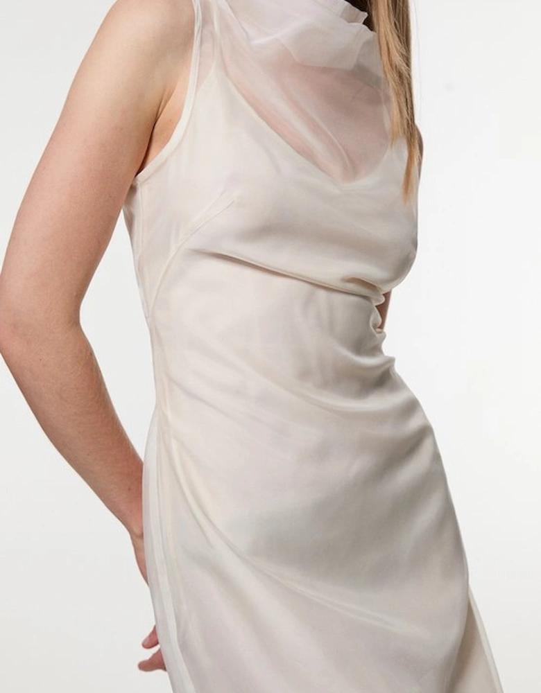Digital Ophelia Organdie High Neck Maxi Dress