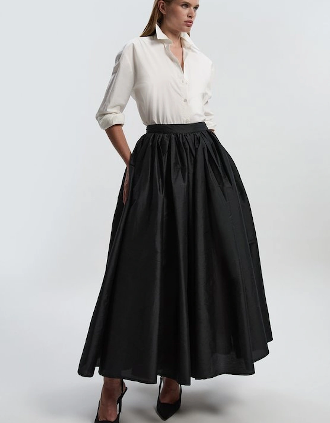 Taffeta Woven Maxi Skirt, 2 of 1